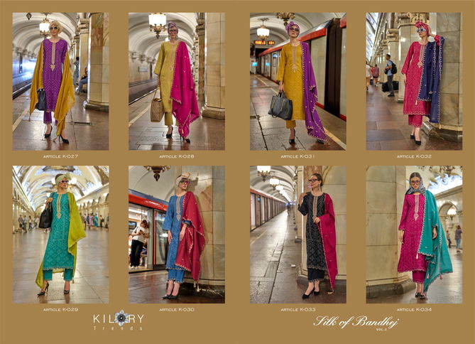 Kilory Silk Of Bandhej Vol 3 Designer Digital Printed Salwar Kameez Wholesale Shop In Surat
